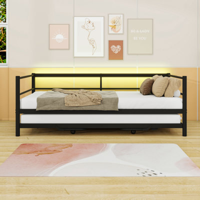 Twin Daybed with LED Lighting and Trundle