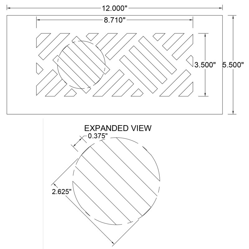 Reggio Register 4x10 Low-Profile Steel Floor Vent Cover - Diagonal Pattern - Rust-Proof Louvre, Silver