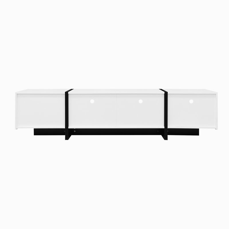 Unfinished TV Stand for TVs up to 85", White/Black