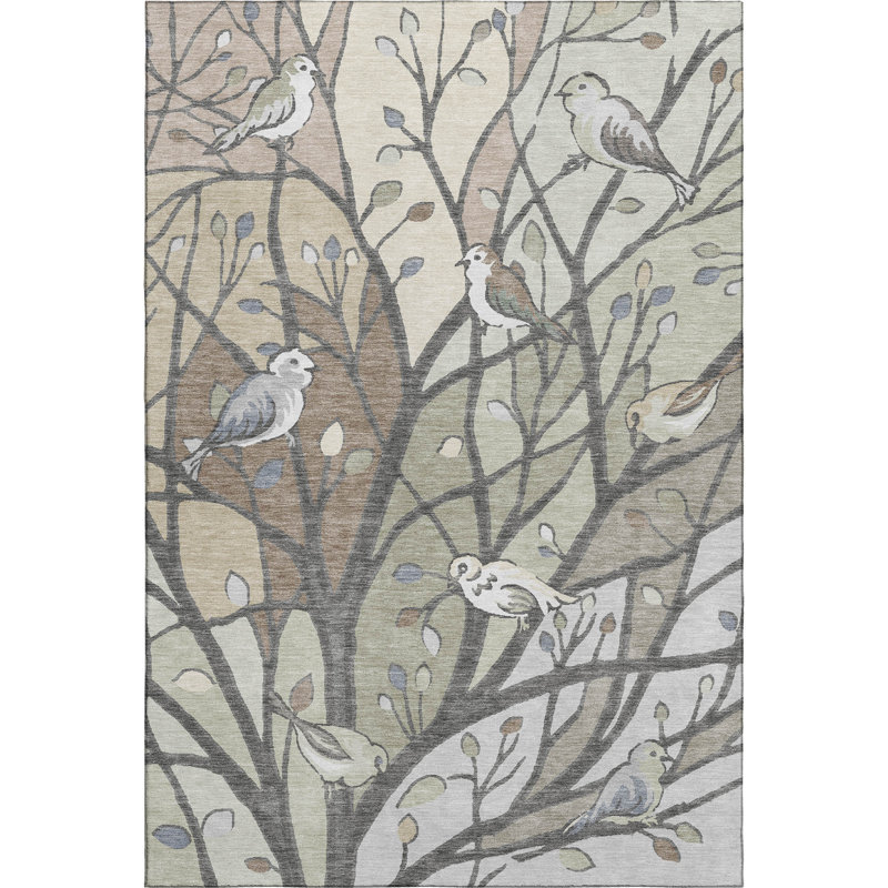 Tapis botanique de qualité supérieure lavable à la machine Mayfield AMF2336, Beige, 10 pi x 14 pi