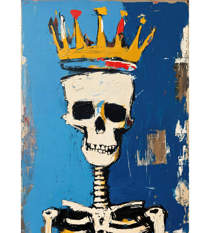 Squelette 1-Hommage-Basquiat, estampe numérique sur toile tendue avec châssis, H 18 po x l 15 po