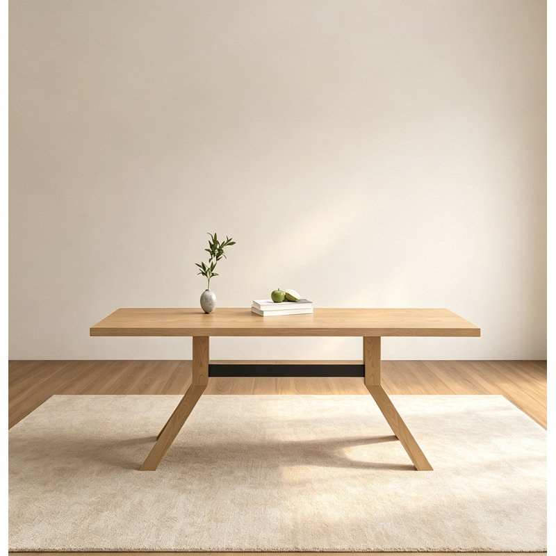 Solid Ash Dining Table, 29.5" H x 55.1" W x 27.6" D
