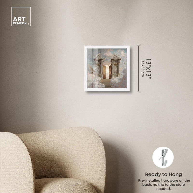 Cieux, portes décoratives, reproduction d'ombre par Art Remedy, H 13 po x l 13 po, Blanc