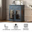 Armoire 31,5 ", 2 verres + tiroir, bleu-1669971395