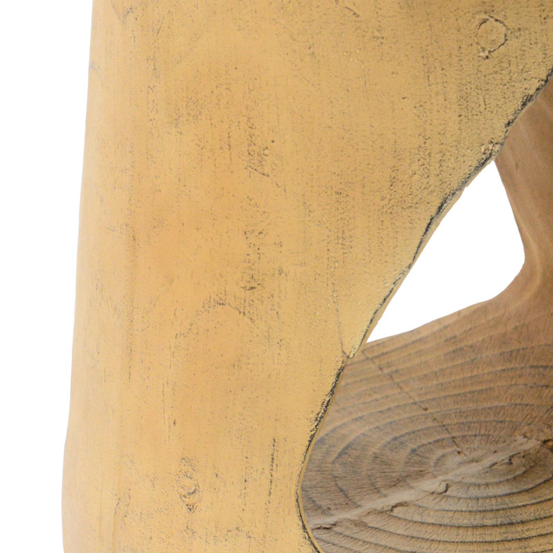 Table d'appoint creuse texturée en bois avec abat-jour naturel, conception stable à base large pour plus de stabilité, usages multiples et variés, 17,09 po de hauteur, capacité de 200 lb avec texture et ton