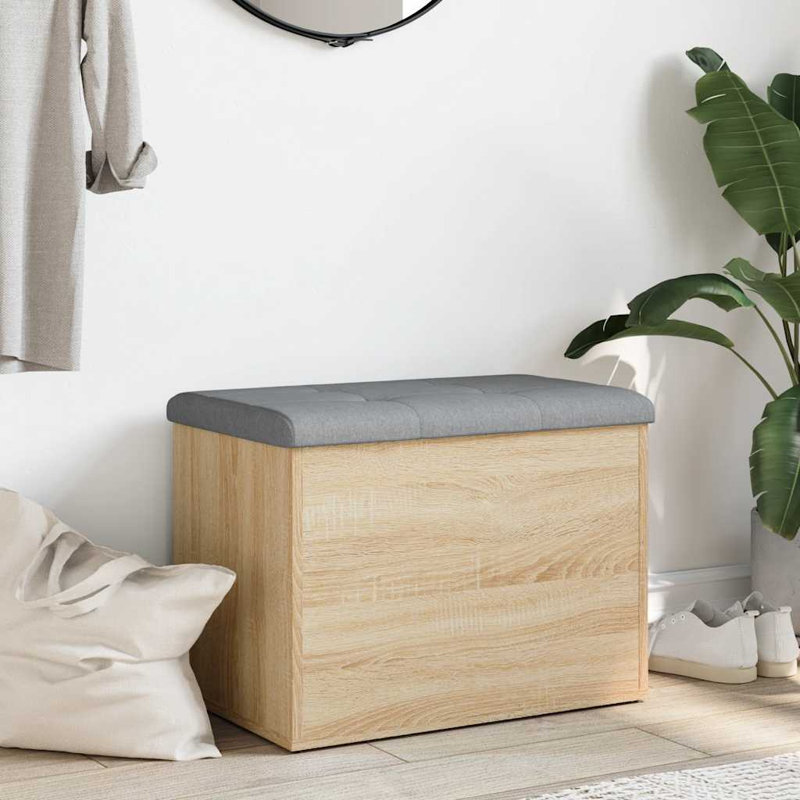 Engineered Wood Storage Bench, 45 cm H x 62 cm L x 42 cm D, Sonoma Oak