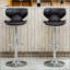 Tabouret de bar pivotant réglable avec base chromée-2144307004