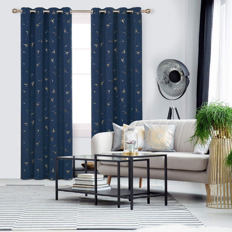 Blackout Curtain Pair, 55cm Width x 180cm Drop