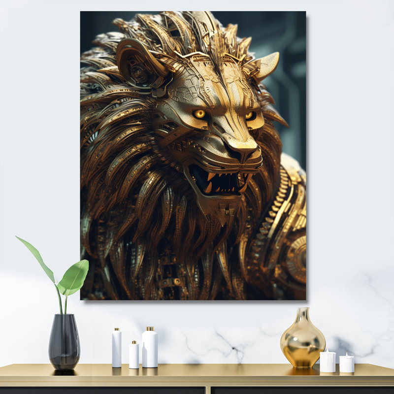 «Majestic Lion IV» sur toile, H 32 po x l 24 po x P 1 po, Toile tendue