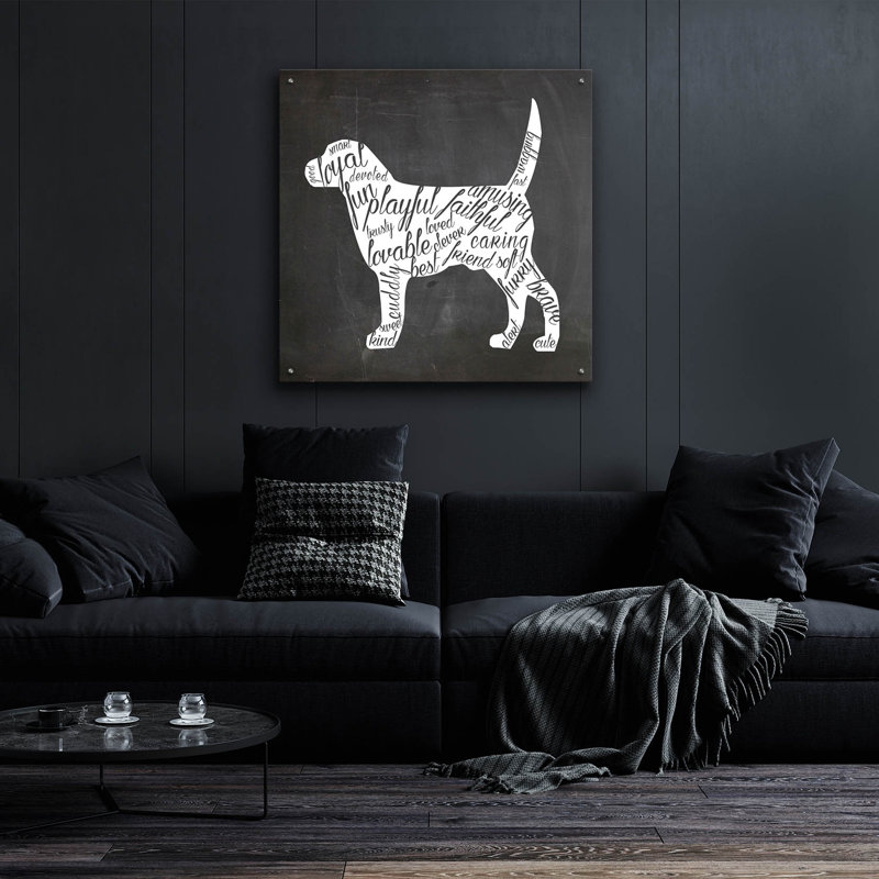 «Dog» par Erin Clark, art mural en verre acrylique, H 36 po x l 36 po x P 0,2 po