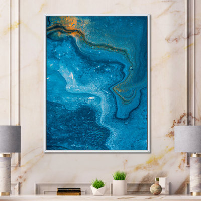 Composition abstraite de marbre en bleu II - peinture sur toile