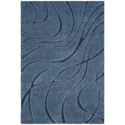 Ashal Abstract Blue Area Rug