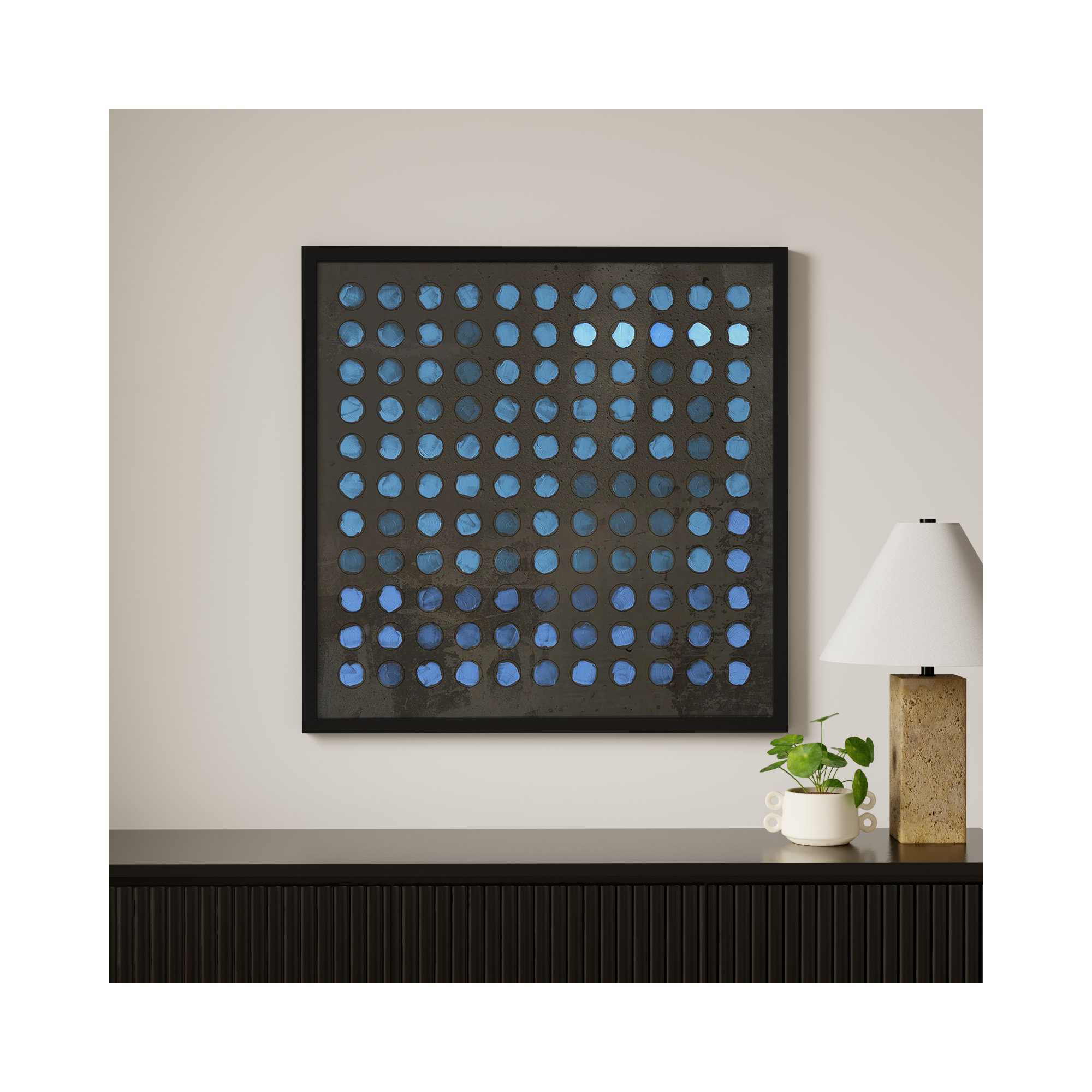 Squared Circles 5 by Jacques Pilon, Black, 36" H x 36" W x 1.25" D