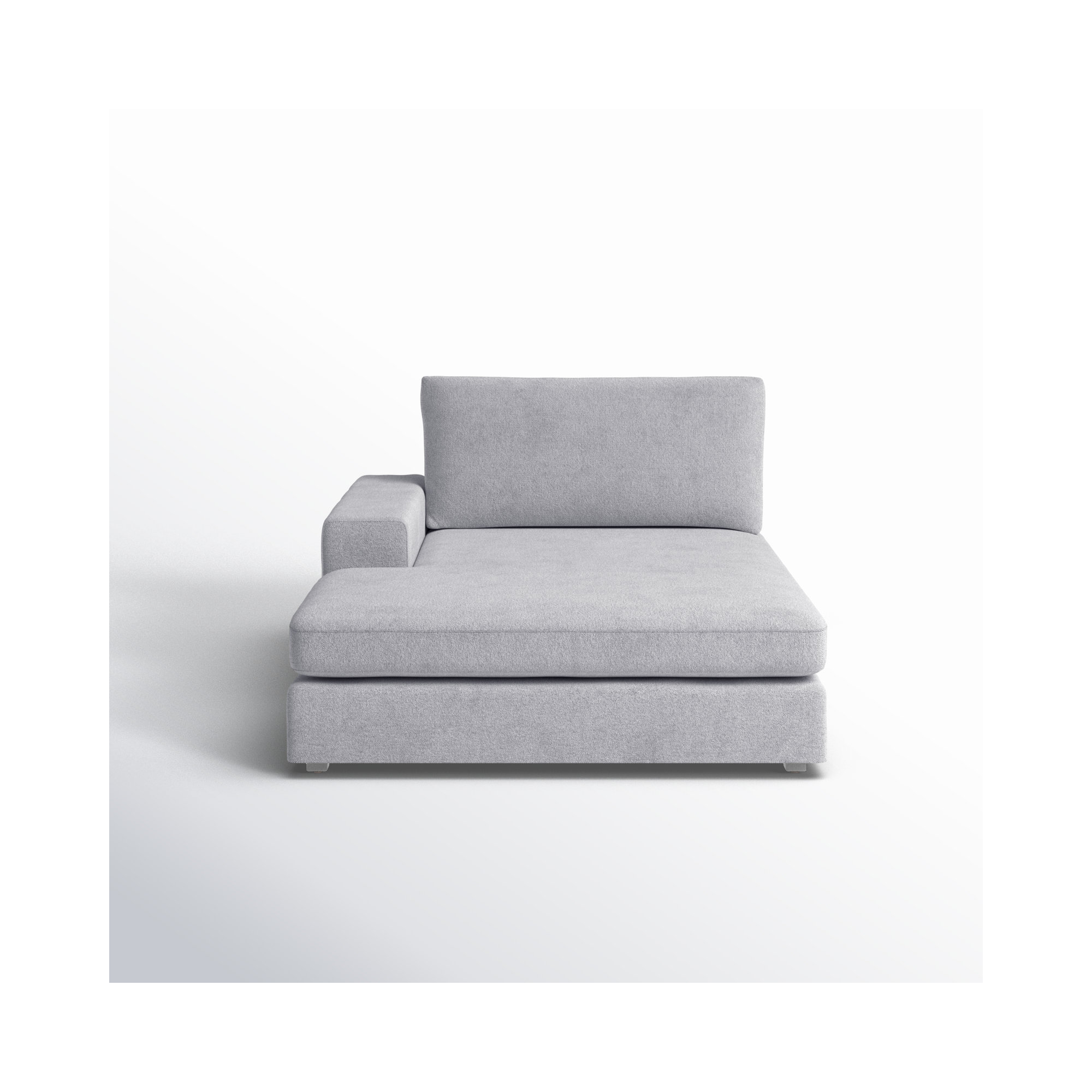 Ojai Upholstered Chaise Lounge, Left Hand Facing, Light Gray