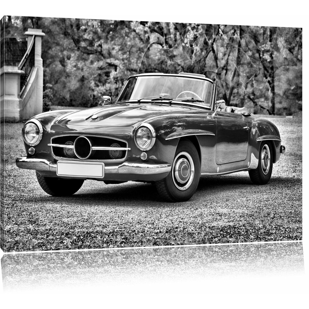 Leinwandbild Zeitloser Mercedes Oldtimer in Monochrom