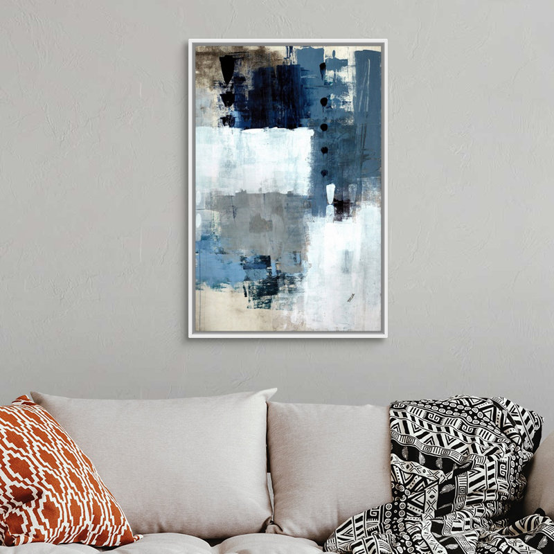 " Blue Green II " by Kari Taylor Painting Print, White Frame, 38" H x 26" W x 1.75" D