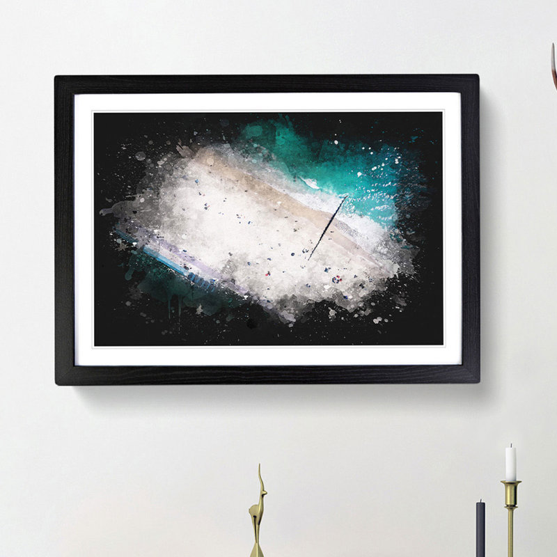 Bournemouth Beach - Picture Frame Painting Print, 45cm H x 63cm W x 2cm D, Black Framed