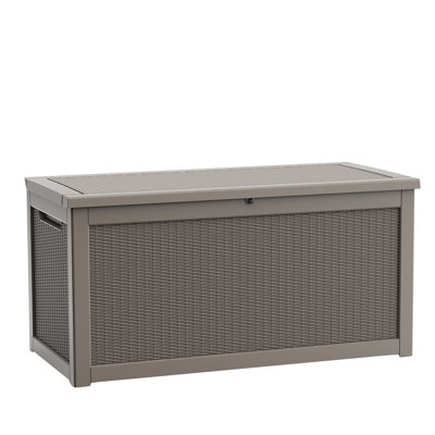 Castora 350 Gallons Resin Lockable Deck Box with Lockable Lid & Reinforced Top