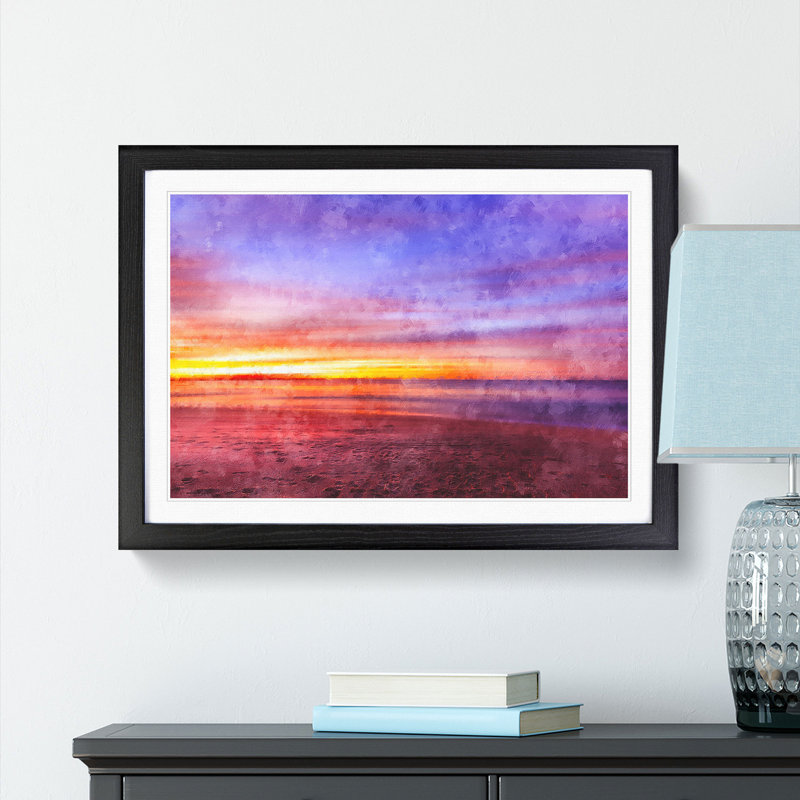 Sydney Beach - Picture Frame Painting Print, 24cm H x 33cm W x 2cm D, Black Framed