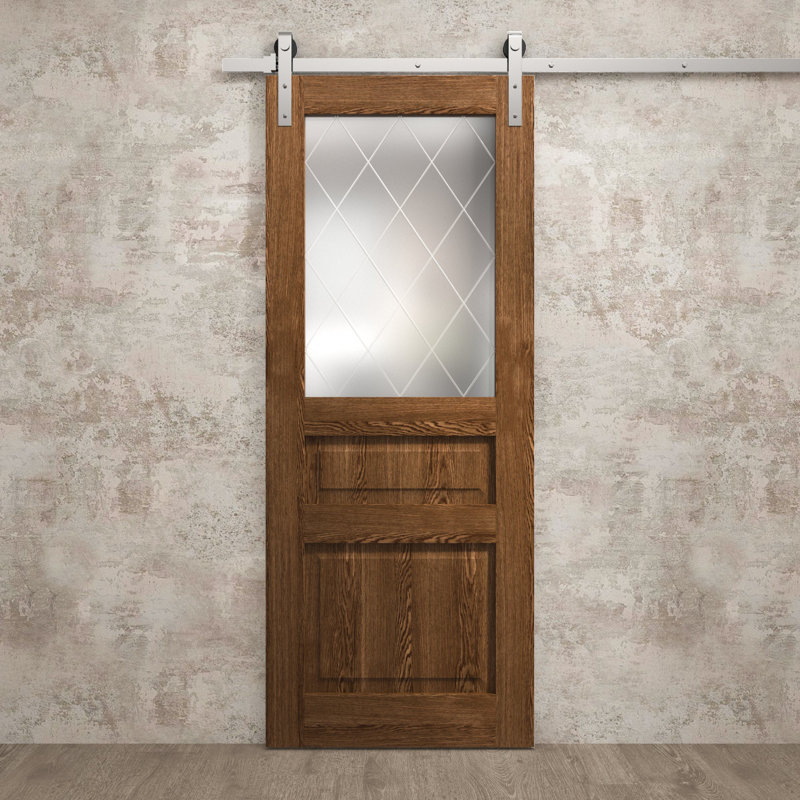 Porte de grange moderne | Ego 5011 | Ensemble de quincaillerie lourde Silver Rail Track | Portes intérieures solides