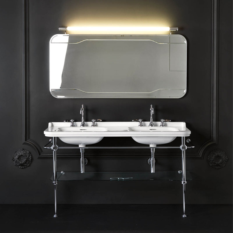 Waldorf 59.1'' L Bathroom Sink, Three Faucet Holes