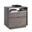 2 classeurs latéraux gris moyen pour le rangement organisé dans le bureau à domicile, le salon ou le bureau, glissières à extension, finition neutre, installation facile, ouverture avec faux marbre, H 29,48 po x l 19,89 po x H 30 po, moyen