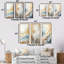 Ensemble de salon art mural abstrait beige et bleu or et océan-52229574-52229626