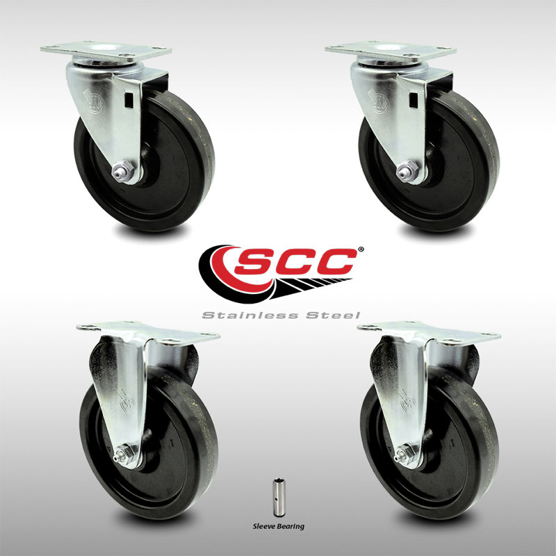 4 Piece Phenolic Swivel Caster Set