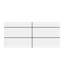 220cm Wide 2-Person Reception Desk with 2 Drawers - Modern Office Counter Storage - White