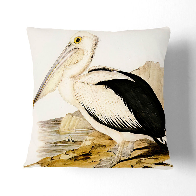 Australian Pelican Square Throw Cushion, 40 x 40 cm