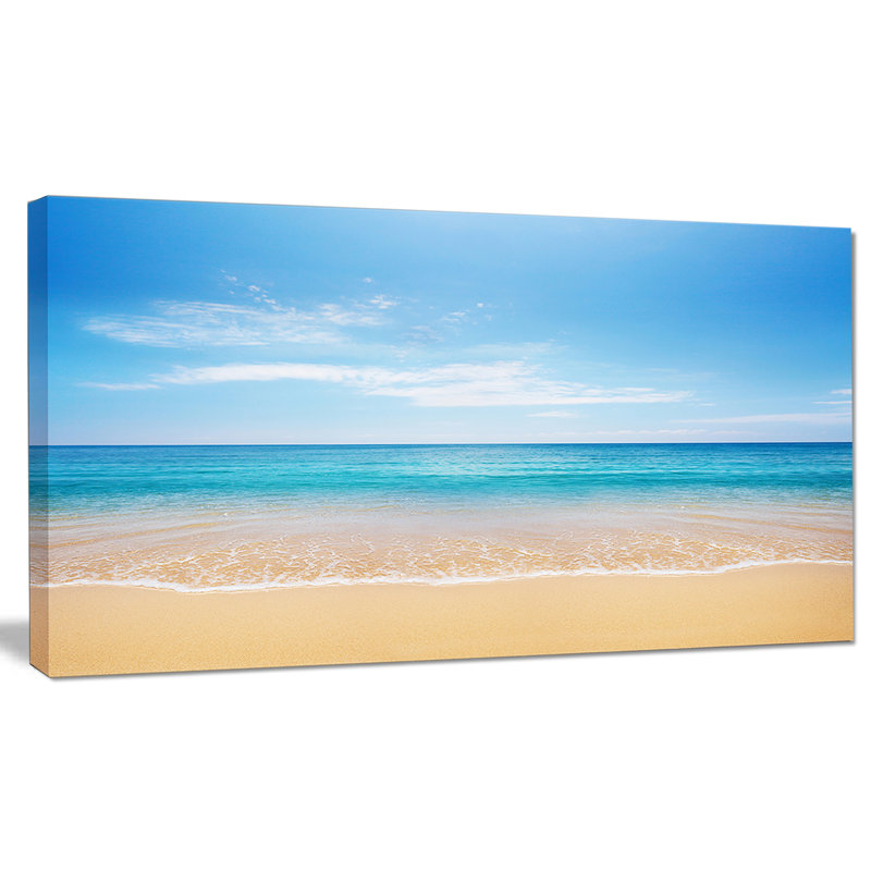 Photographie sur toile tendue - Mer bleue et ciel, H 20 po x l 40 po x P 1po