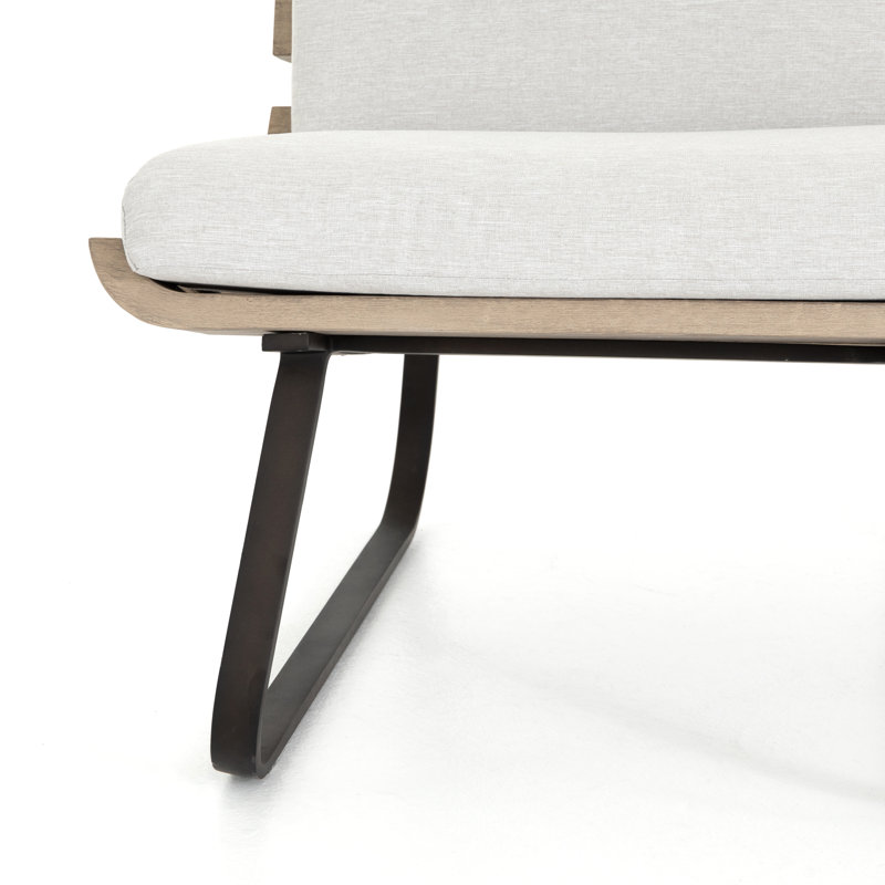 Dimitri Outdoor Armless Lounge Chair, Stone Gray