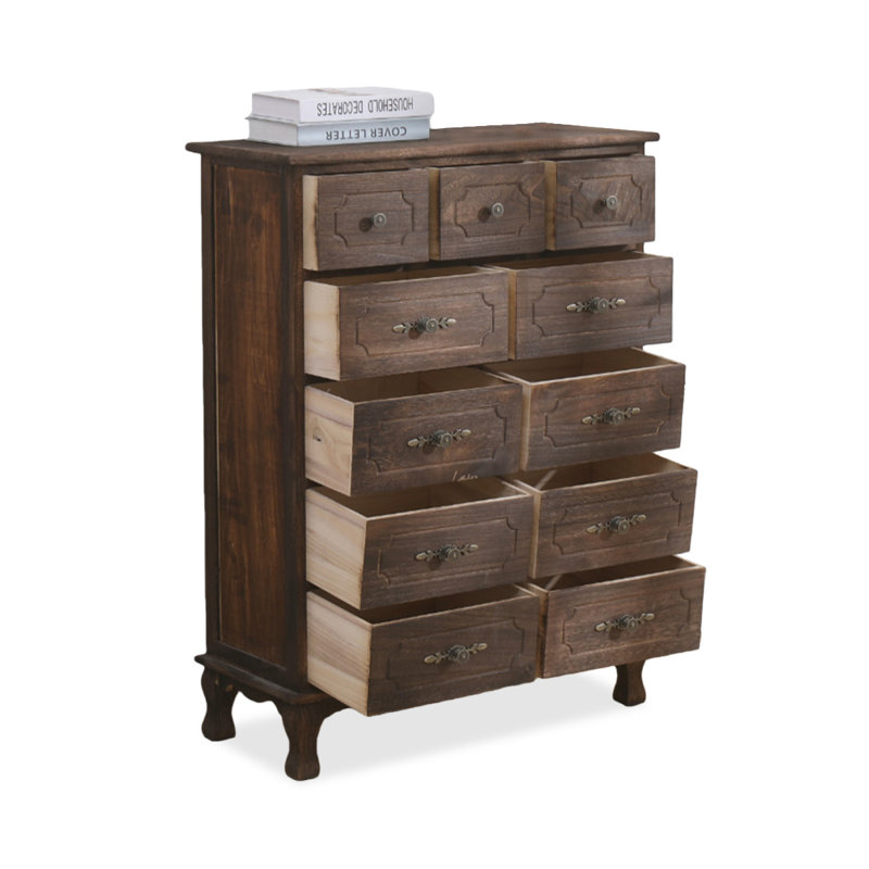 Armoire d'appoint en bois manufacturé brun foncé