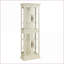 Cabinets Lighted Glass Curio with Antique White Wood Frame, Adjustable Shelves, Bulb Included | Shabby Chic | Living Room-2066337376