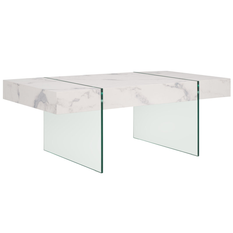 Sled Coffee Table, Marble White