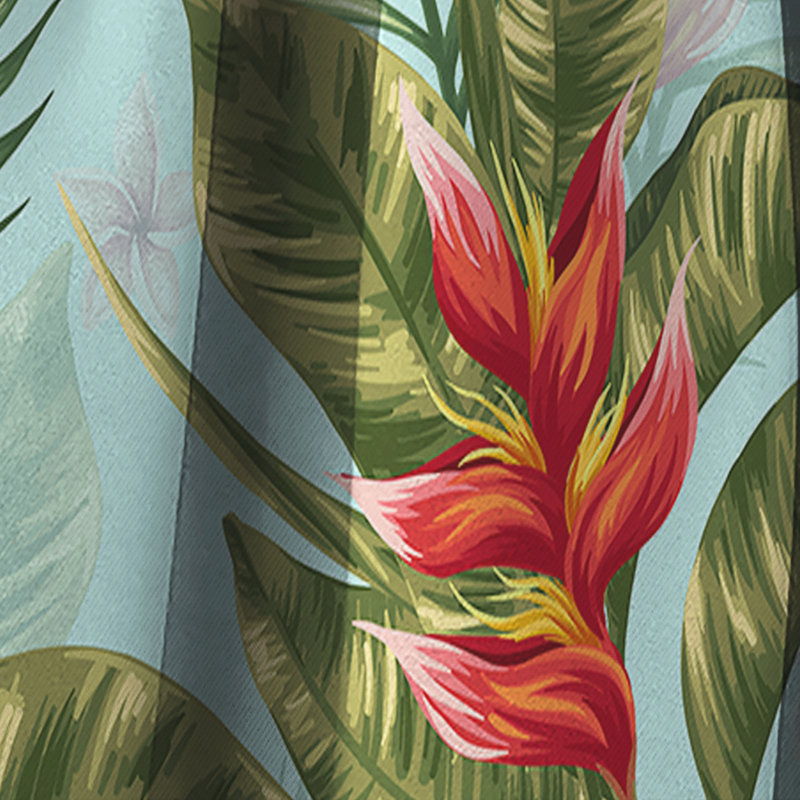 Panneau de rideau simple occultant Tropical Foliage II - Mid-Century, L 52 po x L 108 po