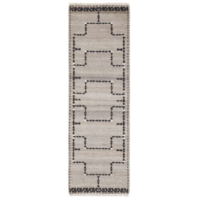 Sana Rug: Decorator Hand Knotted Rug in Natural/Black