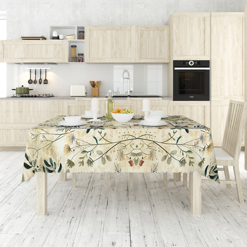 Durable Tablecloth, 50% Cotton / 50% Polyester, 55.1 x 118.1 inches | Machine Washable at 86°F, Tumble Dryer Safe, Ironable | Perfect for Dining Room, Parties & Everyday Use, Elegant Design & Easy Care