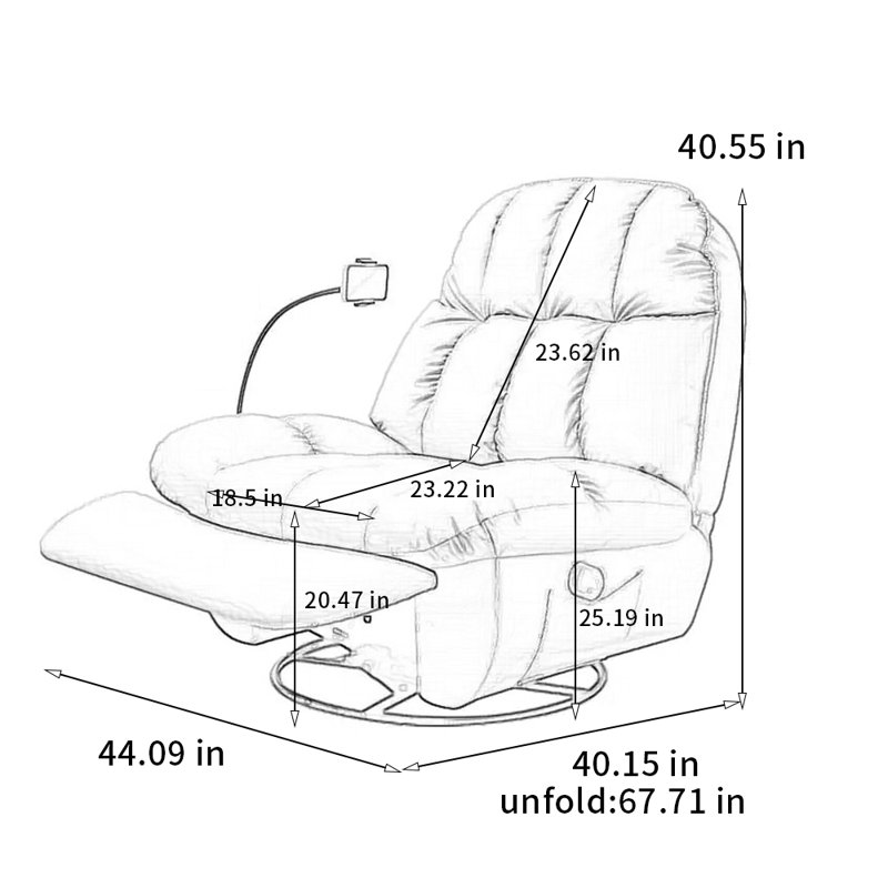 Fauteuil inclinable 360 °, Vert clair