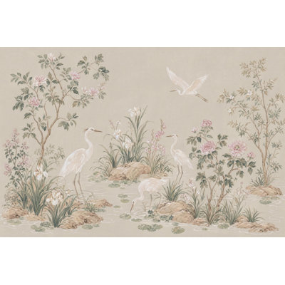 Papier peint chinois avec hérons