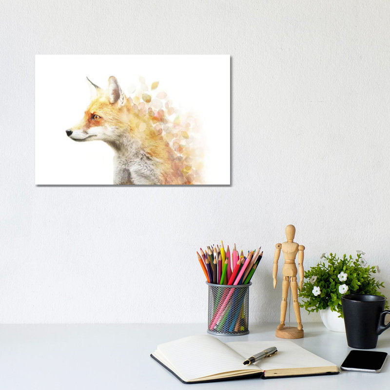 Winter Foxy - Wrapped Canvas Print, 20.32 cm H x 30.48 cm W