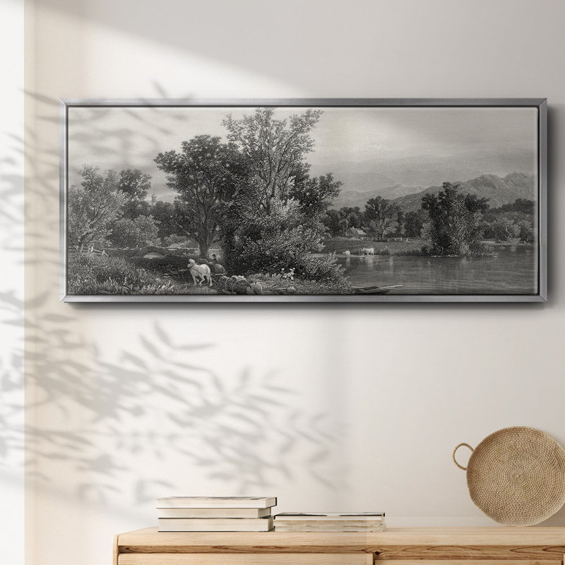 The Housatonic - Impression sur cadre flottant, H 8 po x l 20 po x P 1,5 po, Argent