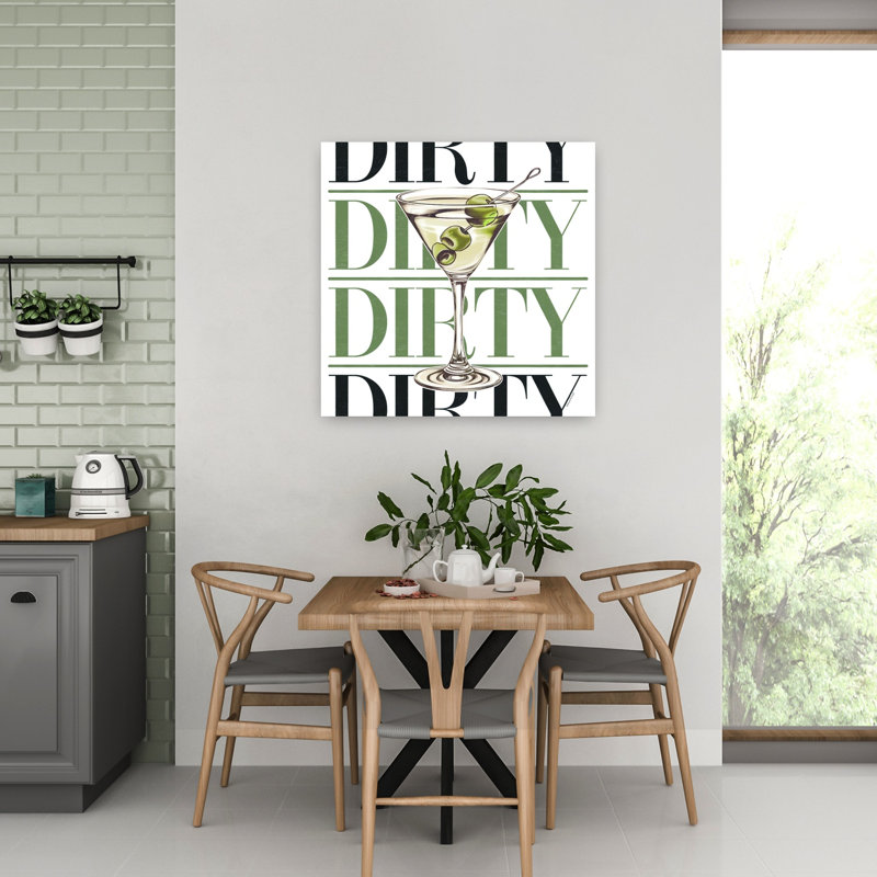 «Dirty Martini Glass», art mural abstrait contemporain, H 32 po x l 32 po