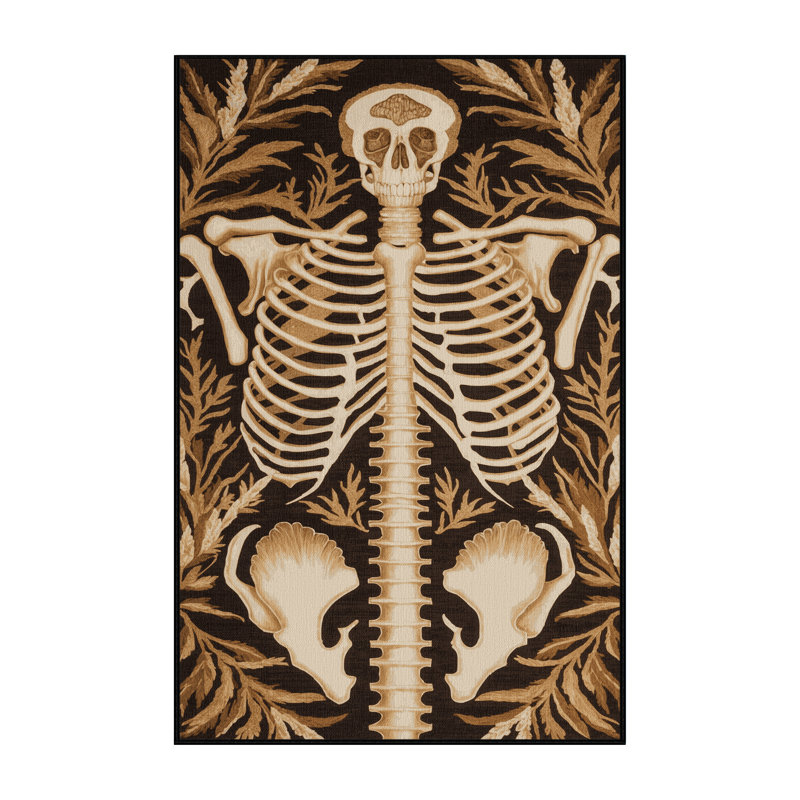 Machine Washable Nature Black Area Rug, Rectangle 2' x 3'