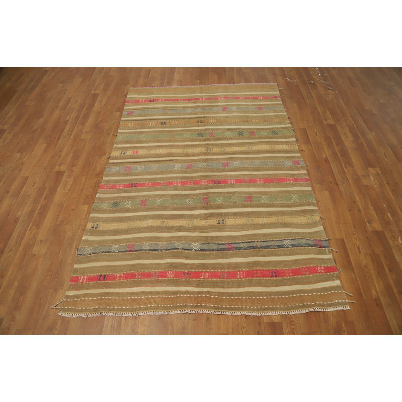 Tapis rayé en laine Kilim