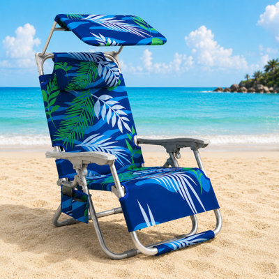 Zero Gravity Beach Chair with Canopy, Lightweight Folding Outdoor Beach Chair