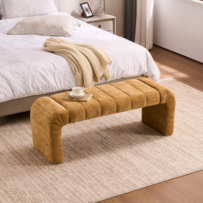 Banc de lit capitonné en chenille de 122 cm (48 po) pour chambre, salle à manger, entrée, salon, couloir ou intérieur.