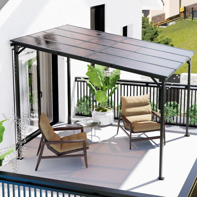 Yallisey Patio Gazebo With Waterproof Fuzzy Strip, Innovative Base Support Gazebo, Wall Mounted Gazebo For Backyard, Decks, Garden