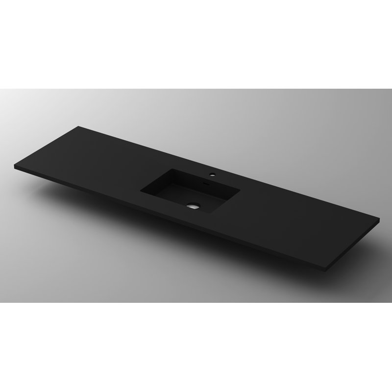 Dessus de salle de bain simple 72 po meuble-lavabo, Noir mat