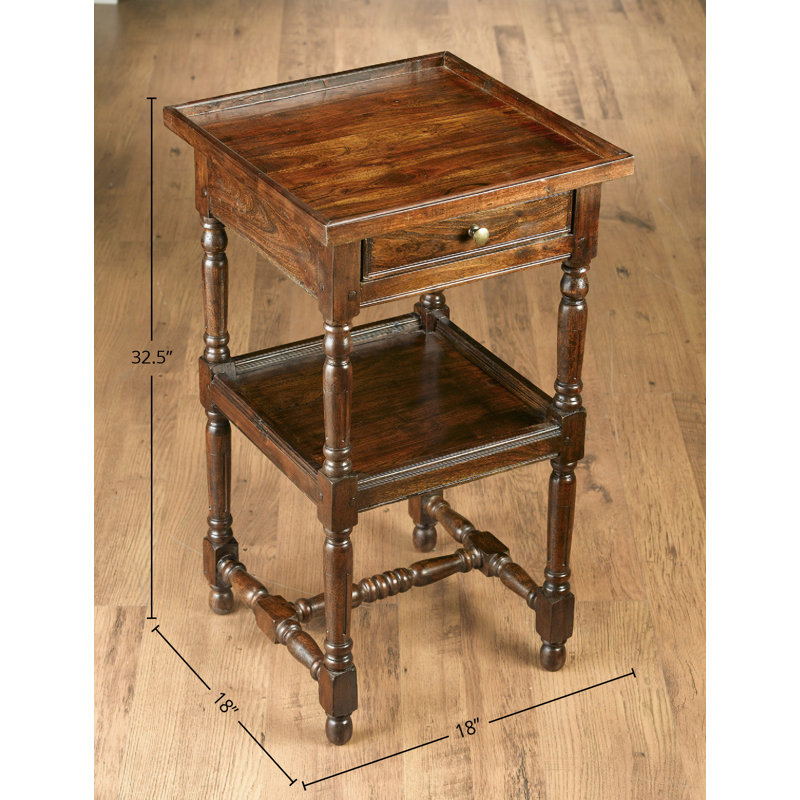 Imane End Table with Storage, Pecan